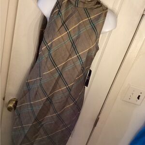 NYC Plaid Dress Brown and Blue.